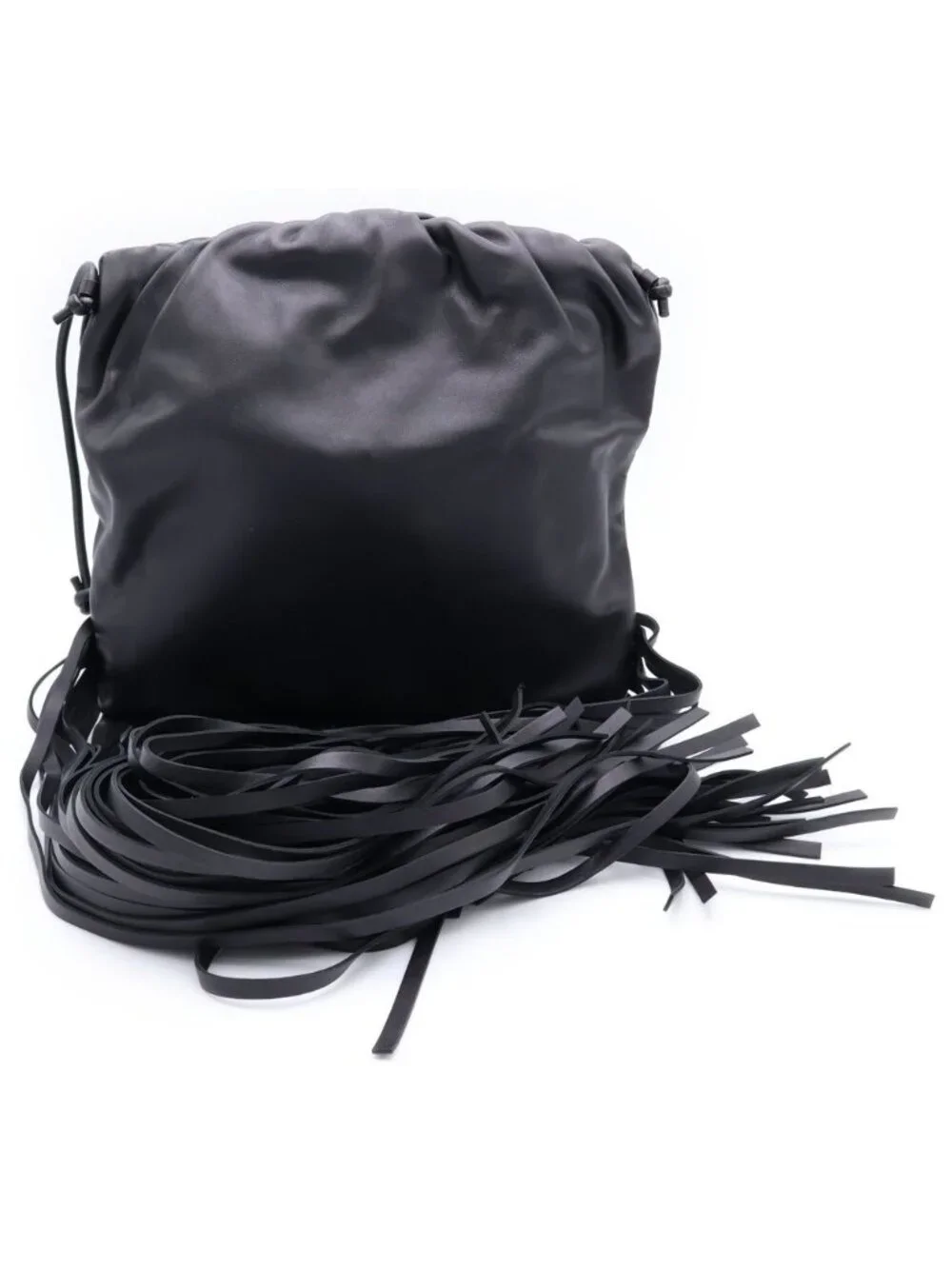 Bottega Veneta The Fringe Shoulder Leather Bag Black
